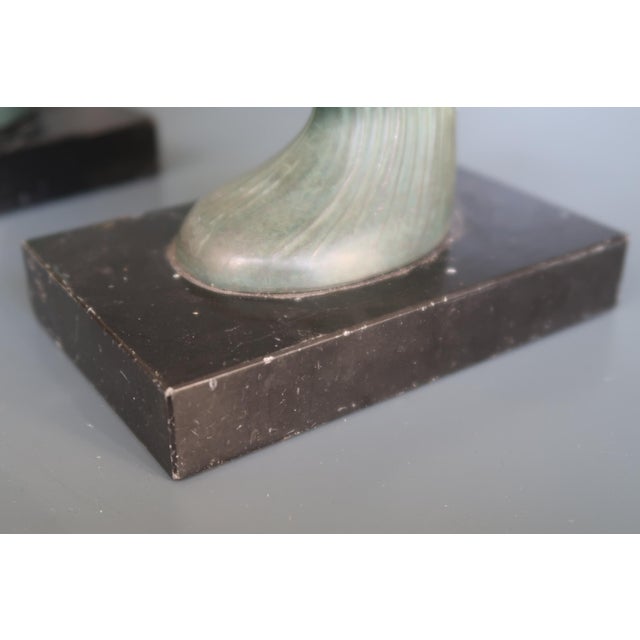 Stone Pair of French Art Deco 1930 Bookends For Sale - Image 7 of 14