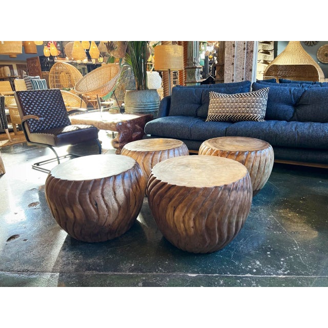 Monkey Pod Wave Side Table For Sale - Image 10 of 12