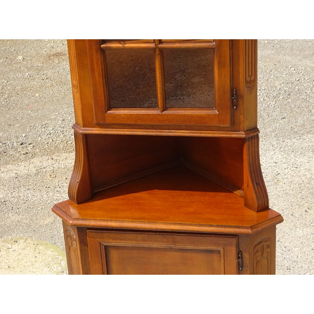 Vintage Glass Corner Display Cabinet, 1980s For Sale - Image 15 of 18
