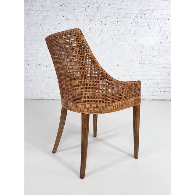 Wood Wood and Rattan Bar Stools, Set of 4 For Sale - Image 7 of 15