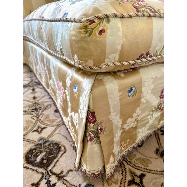 Custom Upholstered Chaise Lounge in Scalamandre Silk Fabric For Sale In New York - Image 6 of 7