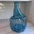 Vintage Sculptural Aqua Blue Glass Demijohn Bottle Large MCM Style Art Glass Vase For Sale - Image 10 of 16