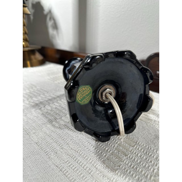 1940s 1940s Globe Specialty Co. Slag Glass & Metal Lamp For Sale - Image 5 of 5