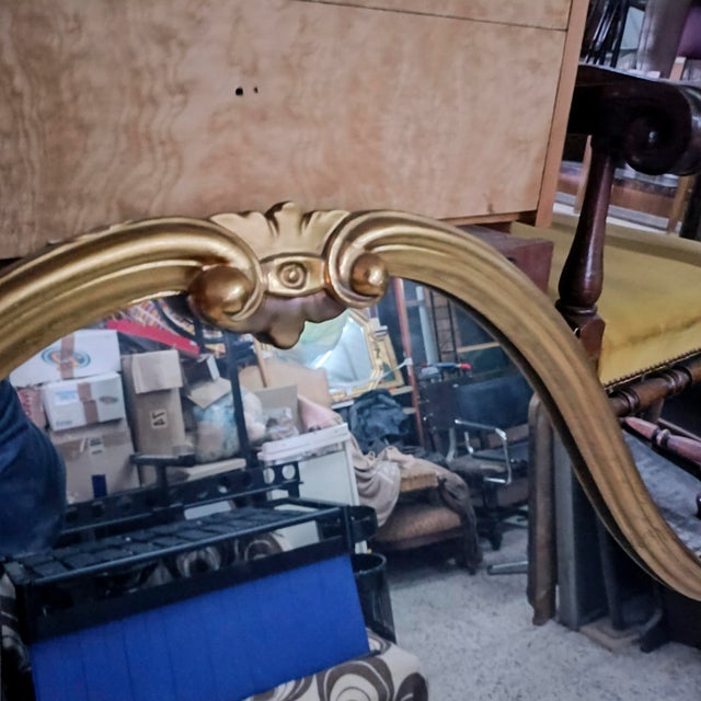 Large Carved Gilded Mirror with Wavy Frame, 1960s For Sale - Image 13 of 18