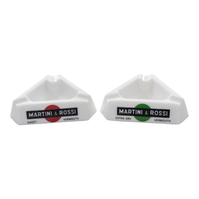 Martini & Rossi French Ashtrays - a Pair For Sale