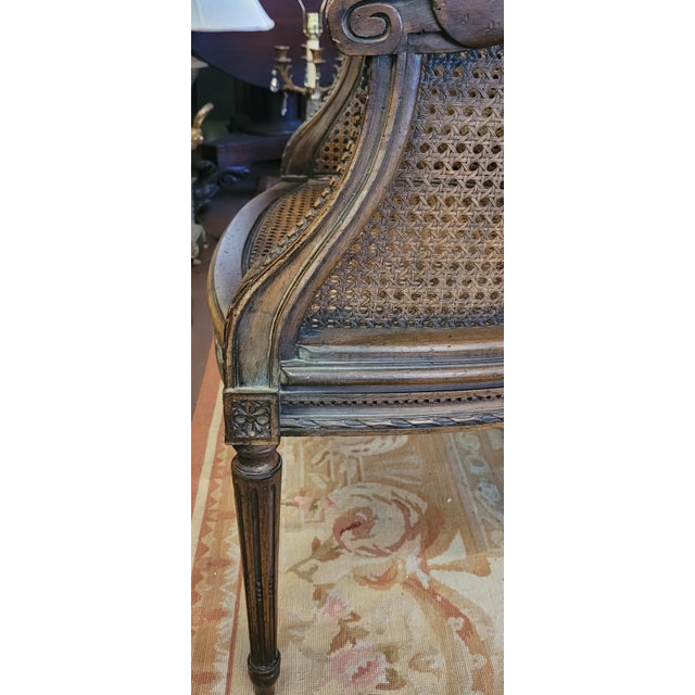 Exceptional Antique Louis XV Cane Bergere Chair For Sale - Image 10 of 12