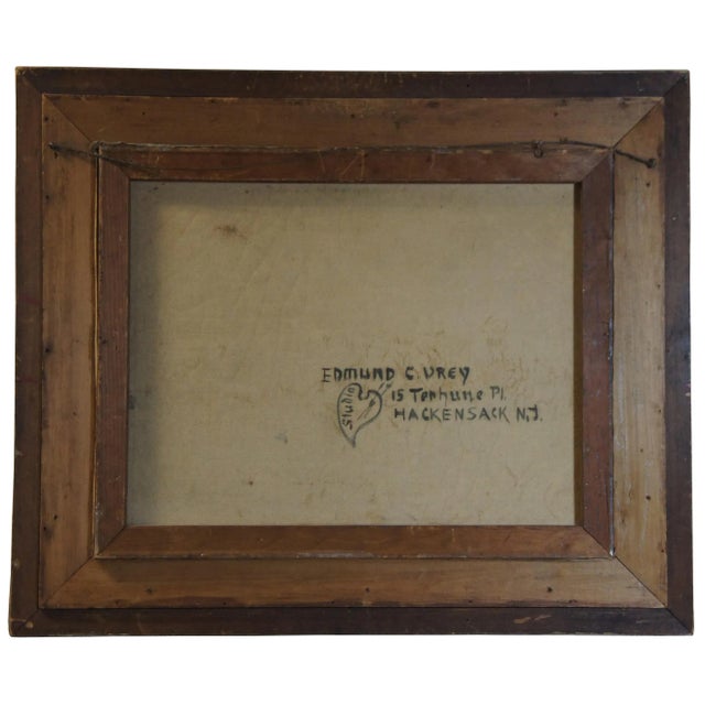 Signed Seascape Painting by Edmund Very of New Jersey. Oil depcits an ocean landscape with waves crashing against the...