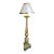 1990s Italian White Gold Giltwood Standing Floor Lamp W Custom Shade For Sale