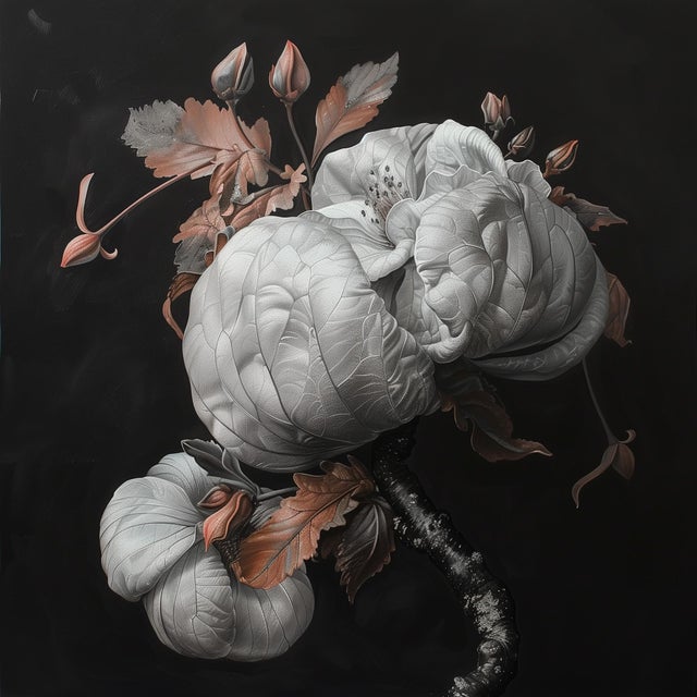 Set of 4 - Art Wall Installation 36' X 36' - 'Blossoming Flowers' - Limited Edition Botanical Photograph Prints, Unframed For Sale - Image 4 of 5