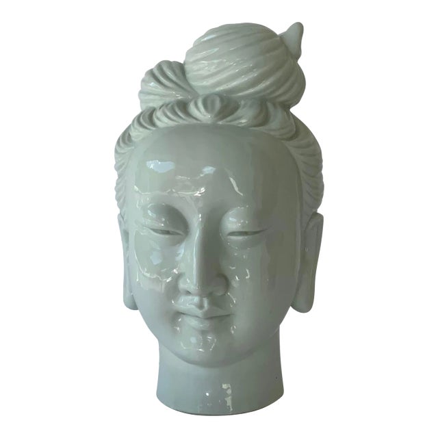 Vintage Large Japanese Porcelain Bust of a Lady For Sale