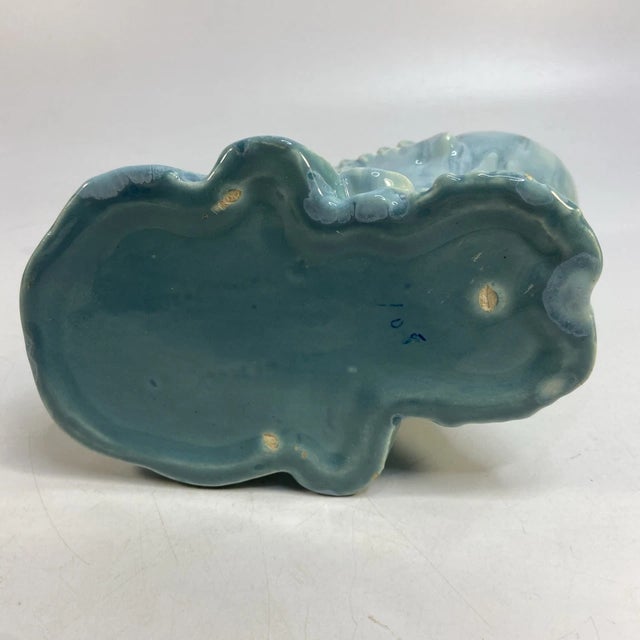 Ceramic Vintage Royal Haeger Pottery Bellowing Dove Vase Turquoise 40s Art Deco 7.75 In For Sale - Image 7 of 8