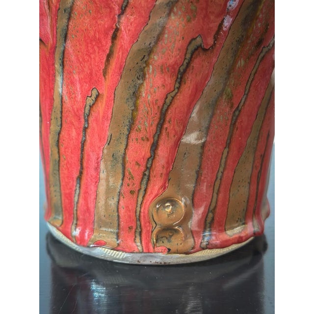 Vintage Red Glazed Vase by David Frith, 1980s For Sale - Image 3 of 11