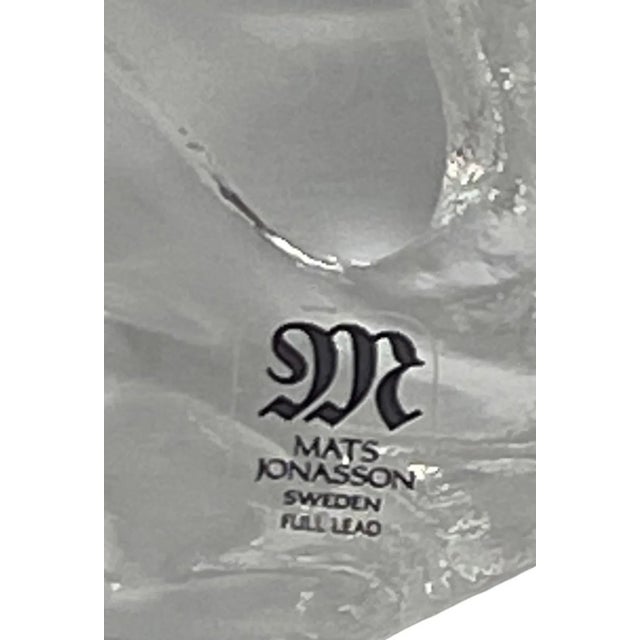 Vintage Mats Jonasson Sweden Etched Full Lead Crystal “Dolphins” 3.25 Inches Paperweight. This beautiful paperweight is in...