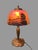 Vintage Antique Reverse Painted Landscape Panel Table Lamp For Sale - Image 4 of 11