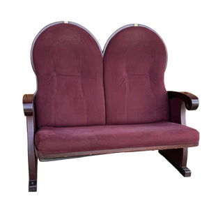 Vintage Art Deco Loveseat with Burgundy Upholstery, 1970