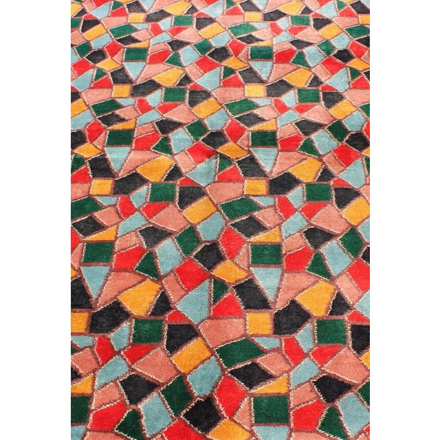 Mid-Century Modern Design Rug Inspired by Stained Glass & Unique Complexion For Sale In Atlanta - Image 6 of 12
