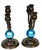 Pair Tiffany Studios No. 1312 Patinated Bronze & Blue Favrile Glass Candelabra For Sale - Image 14 of 16