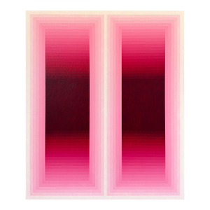 Contemporary Abstract Acrylic on Canvas "Rumination Pause (Rose Madder)" by Andy Harwood