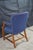 Blue 2 Mid Century Federal Mahogany Office Arm Chairs Blue Polka Dot Tufted Fabric For Sale - Image 8 of 12