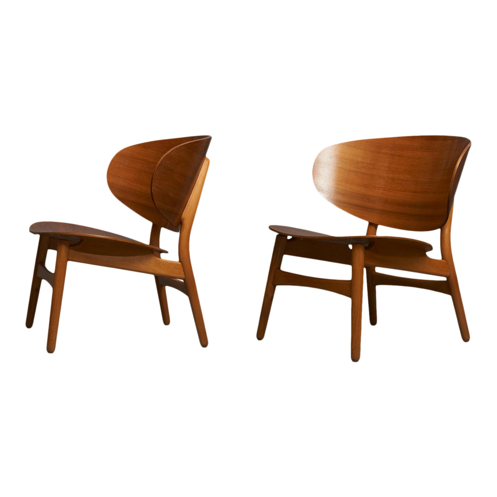 Hans Wegner Shell Lounge Chairs Chairish