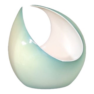 Rare 1950s Torino, Italy Green Ottavio Galante (1894-1974) Ceramic Vase For Sale
