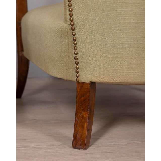 Vintage Italian Armchairs in Wood and Fabric, 1950s, Set of 2 For Sale - Image 12 of 13