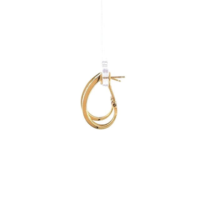 Traditional Ruby & Diamond J-Hoops in 14k Yellow Gold (0.50ct Ruby, 0.26ct Diamond), Pair For Sale - Image 3 of 4