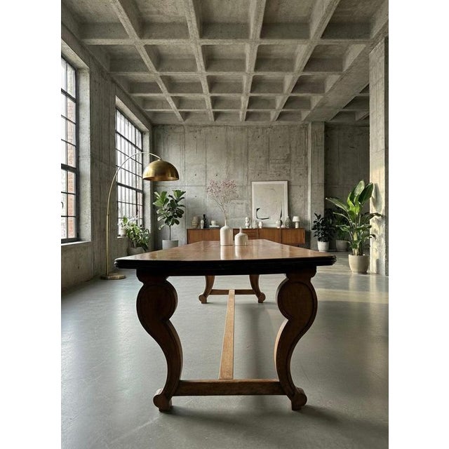 Unique and absolutely beautiful French monastery table made from solid nutwood in 325cm from the 19th century. Very heavy...