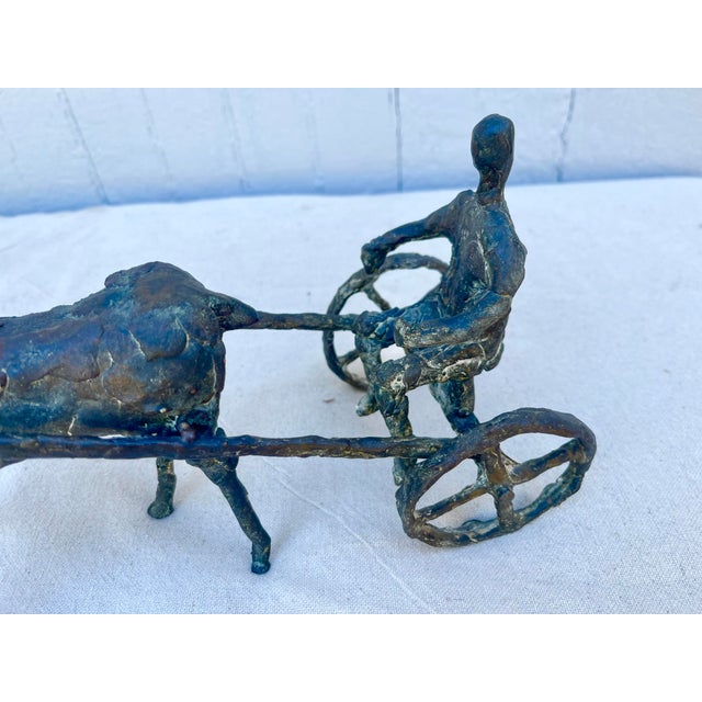 Mid-Century Bronze of a Horse With Sulky For Sale - Image 4 of 5