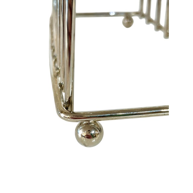 Art Deco Antique French Art Deco Silver Plate Large Size Toast Rack For Sale - Image 3 of 9