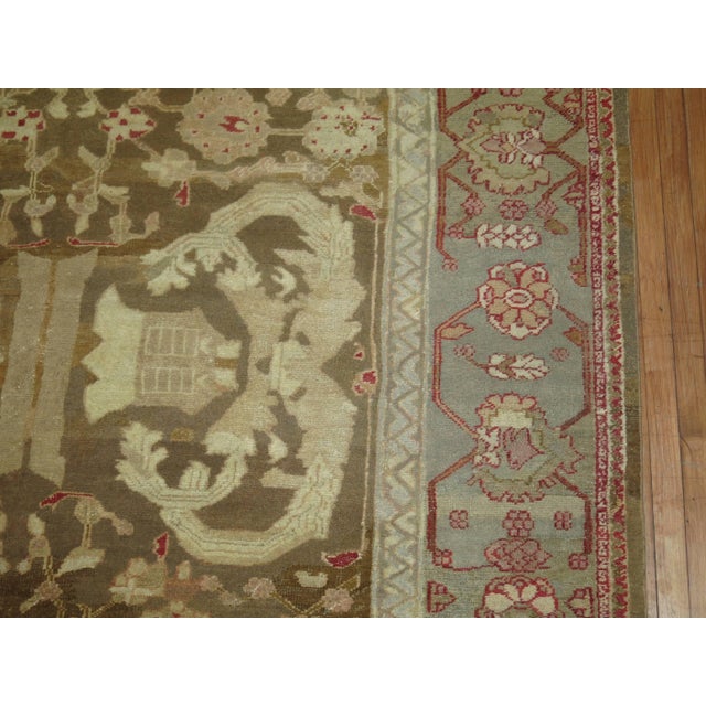 English Zabihi Collection Oversize Indian Antique Agra Carpet For Sale - Image 3 of 12