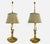 Gray Pair of Vintage Gilt Brass Bouillotte Lamps With French Gray Tole Shades For Sale - Image 8 of 17