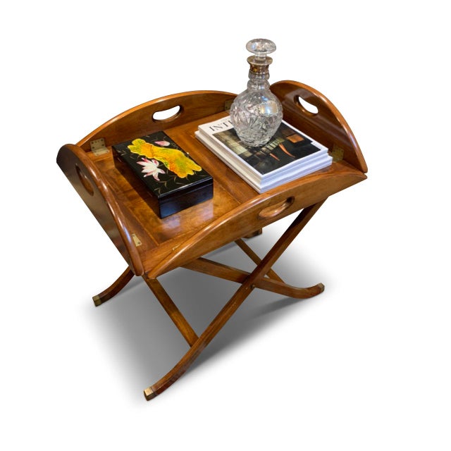 Brown George III Butlers Tray with Folding Stand, Set of 2 For Sale - Image 8 of 18