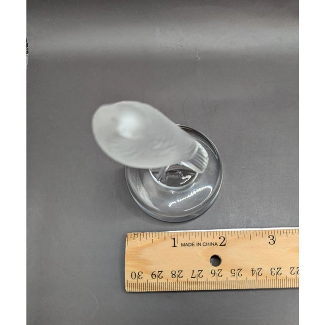 1990s Vinatge Lalique France Signed Turtledove Crystal Figurine For Sale - Image 5 of 7