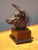 Figurative Vintage Bronze Bust of a Bull Statue on a Wooden Base 8 1/2" High For Sale - Image 3 of 12