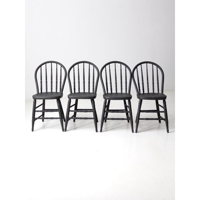 Vintage Black Spindle Back Chairs Set Of 4 Chairish