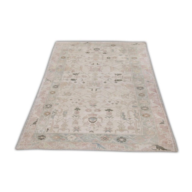 Early 21st Century Oriental Hand Knotted Rug Turkish Anatolian 4'1" x 5'6" For Sale - Image 5 of 6