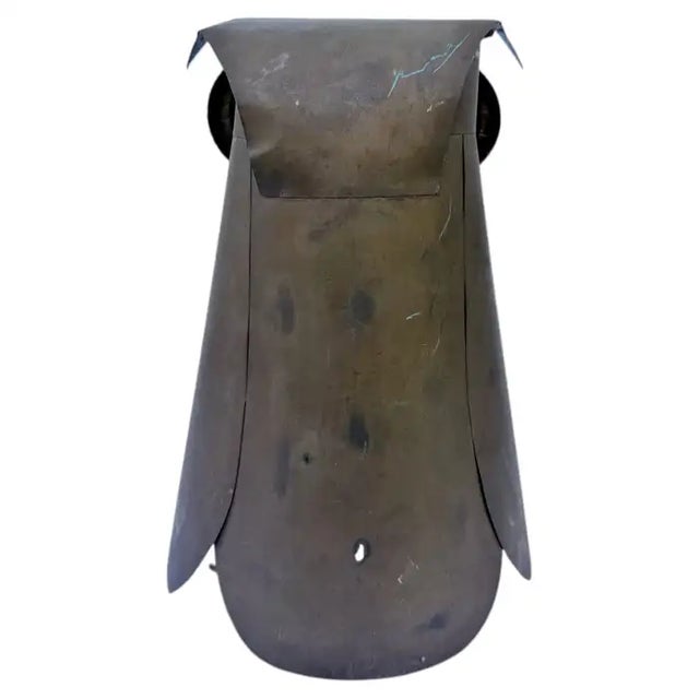 1970s Mid Century Modern Brutalist Metal Owl Sculpture in the Style of Curtis Jere For Sale - Image 5 of 8