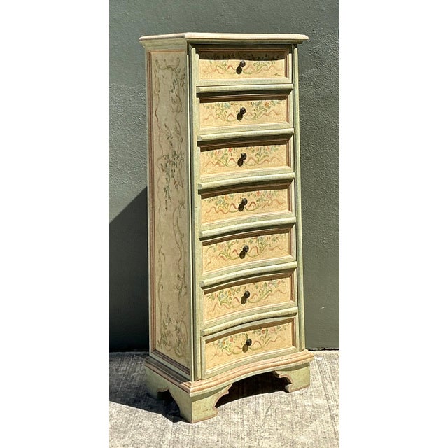 Vintage Italian Hand Painted Ligerie Chest For Sale - Image 4 of 12