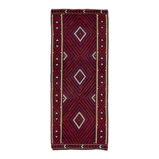 Mid-20th Century Turkish Kilim Red Handmade Geometric Wool Rug For Sale
