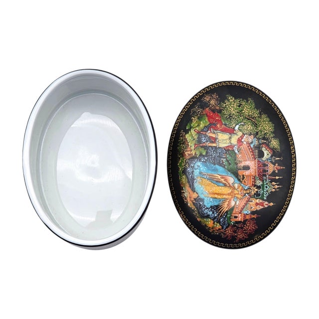 Palekh Porcelain Miniature Box “Tale of Tsar Saltan” by Vladimir Vlasov, Ussr, 4.25 For Sale - Image 16 of 18