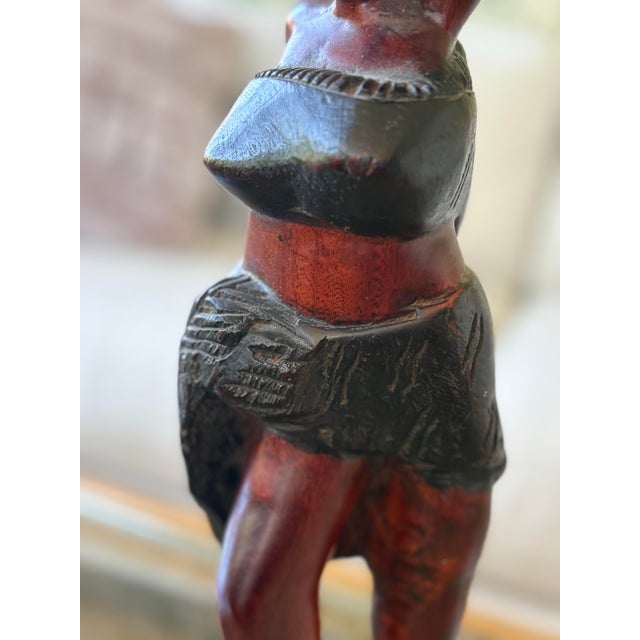 Vintage East African Hand-Carved Hardwood Mother & Child Sculpture, 23.75”h For Sale - Image 9 of 9
