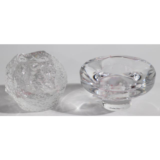 2 Mid Century glass candlesticks one by Quistgaard for Dansk, one unsigned. Both are in very good, original condition,...