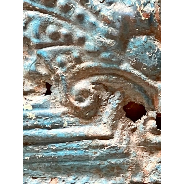 Ceiling Medallion Tile Framed XLG Turquoise For Sale - Image 4 of 11