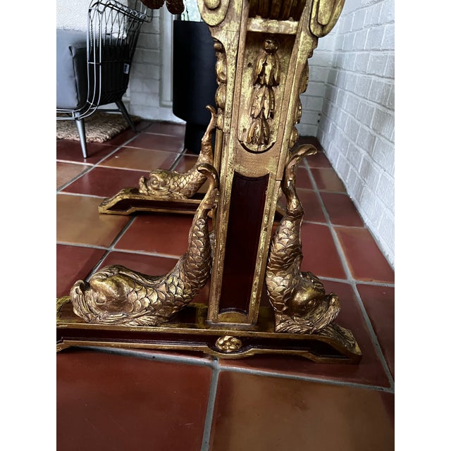 19th Century 19th Century Ornate Carved Floor Easel Gilded Wood in the Style of Napoleon III For Sale - Image 5 of 8