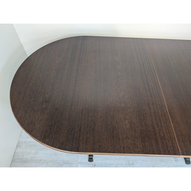 Antique Regency Walnut Table with Brass Lion Paws, 1920 For Sale - Image 13 of 17