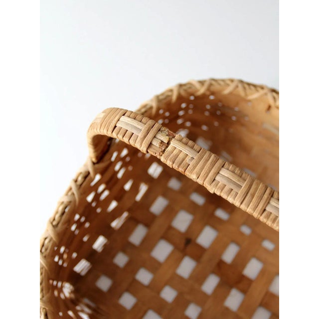 Brown Vintage Splint Weave Basket For Sale - Image 8 of 13
