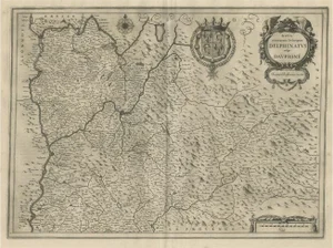 Antique Map of the Region of Dauphiné by Janssonius, 1657