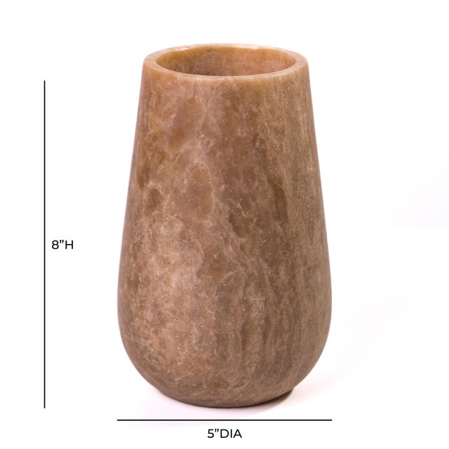 Boho Chic Onyx Marble Silo Vase For Sale - Image 3 of 4