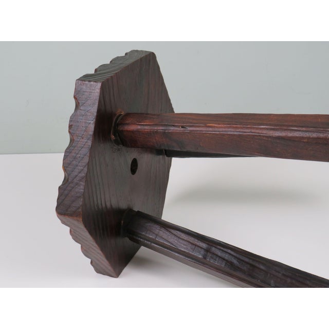 Vintage Spanish Wood Stool, 1960s For Sale - Image 4 of 9